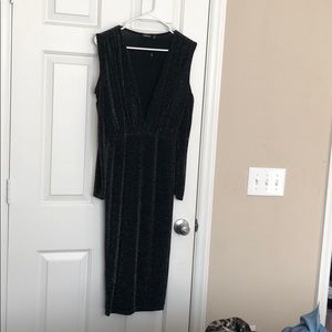Deep V midi dress